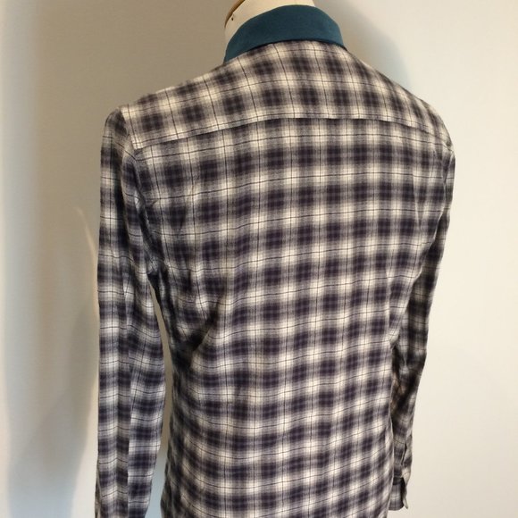 Carven Size 39 Medium Plaid Wool/Cotton Shirt - Picture 3 of 4